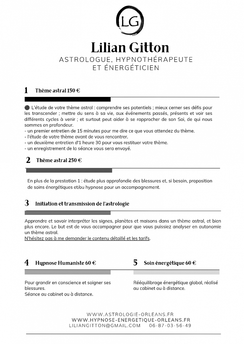 Les différentes prestations